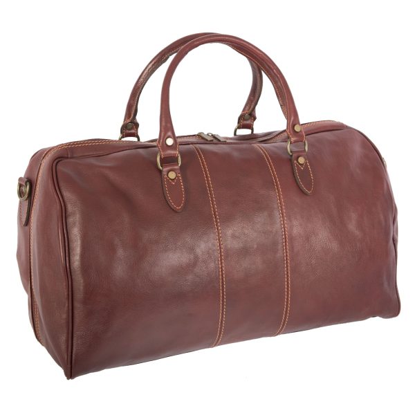 DE-8815 BROWN (2) - Δερμάτινος σάκος ταξιδίου