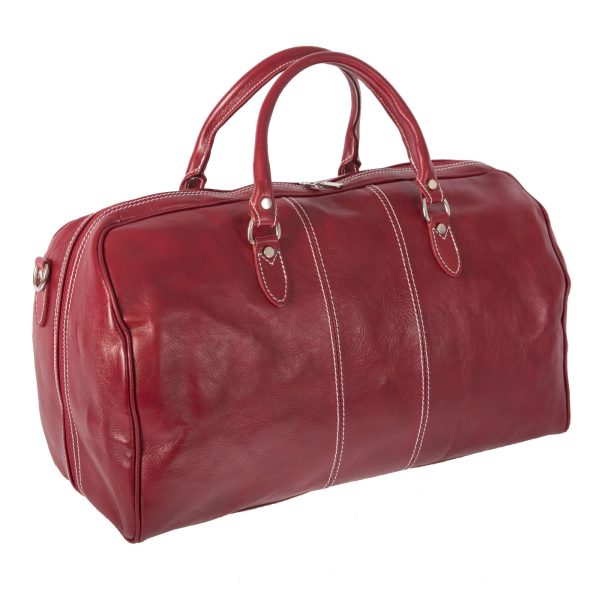 DE-8815 RED (2) - Δερμάτινος σάκος ταξιδίου