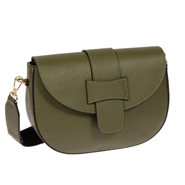 DE-310OLIVE (2) - Δερμάτινη τσάντα χιαστί